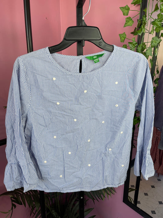 Dip Blue White Blouse Girls sz XL 16/18