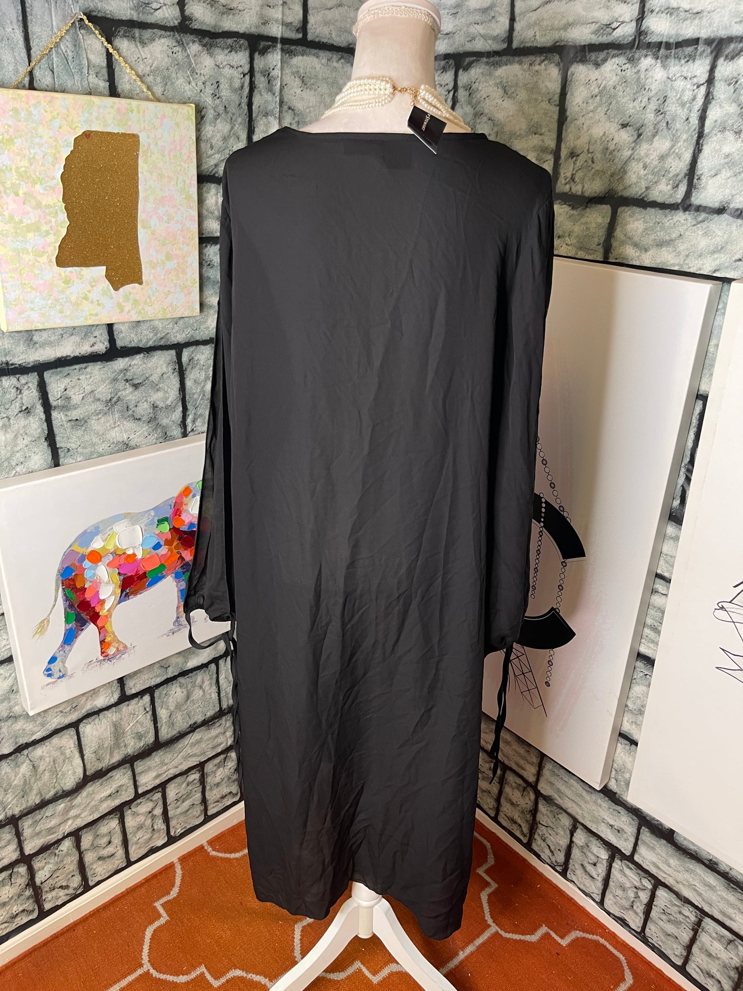 NEW Ashley Stewart Black Blouse Women sz 14/16