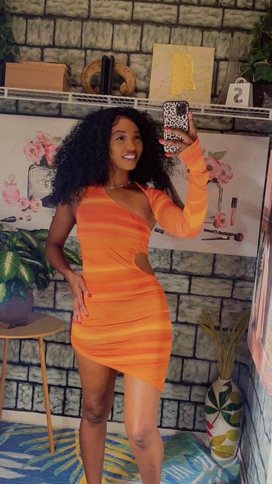 Ryan Destiny Orange Dress Women sz Medium