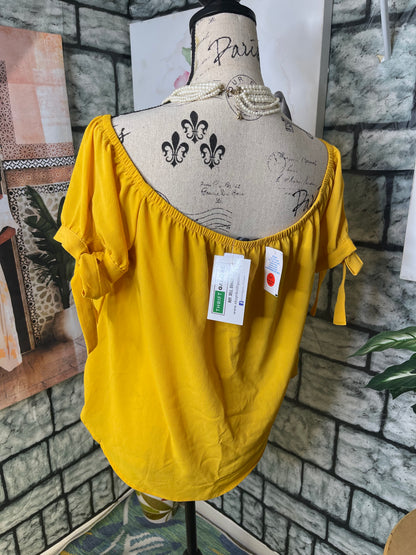 NEW Ambiance Yellow Blouse Women sz XL