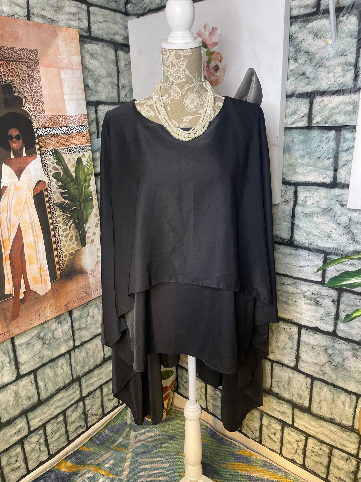 Shein Black Blouse Women sz 3XL