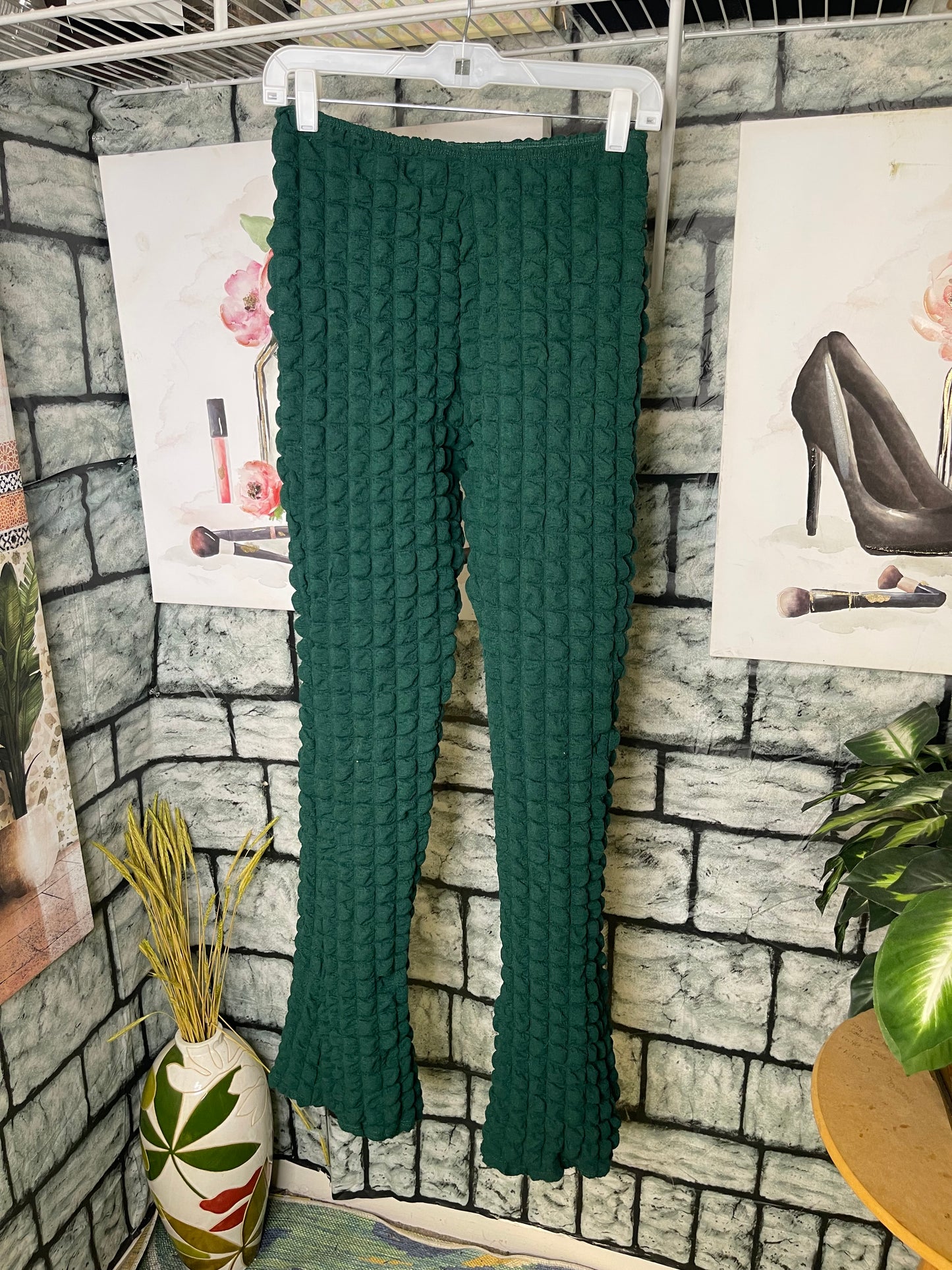 Shein Green Stretch Pants Women sz Small