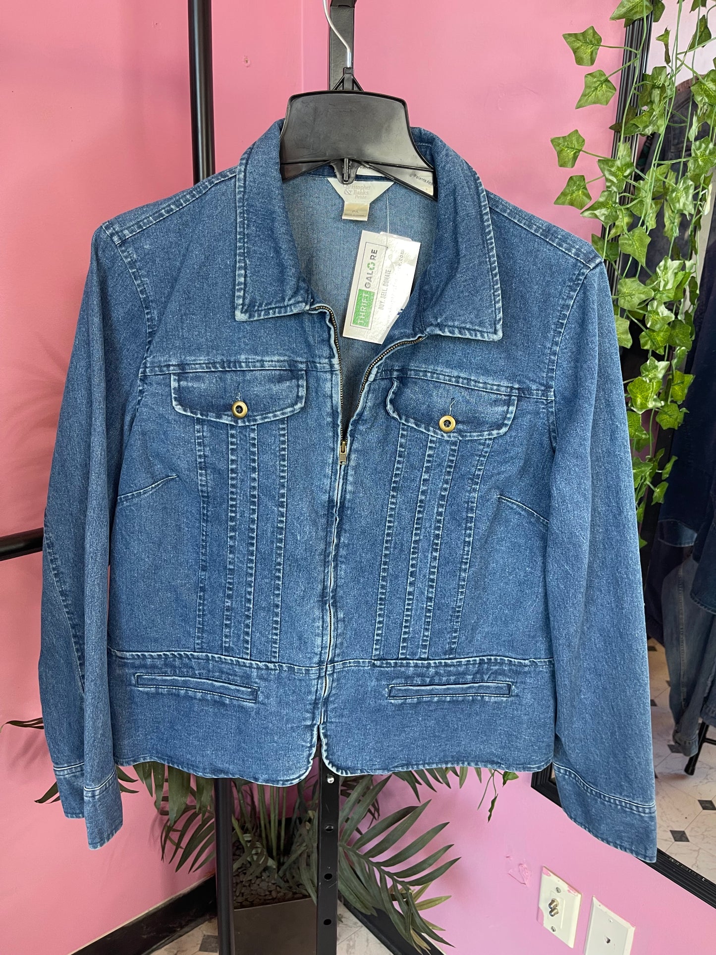 Christopher & Banks Blue Denim Jacket Women sz Large