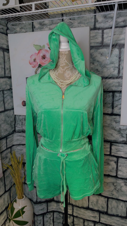 H&M Green 2 piece pant Set Women ssz Small