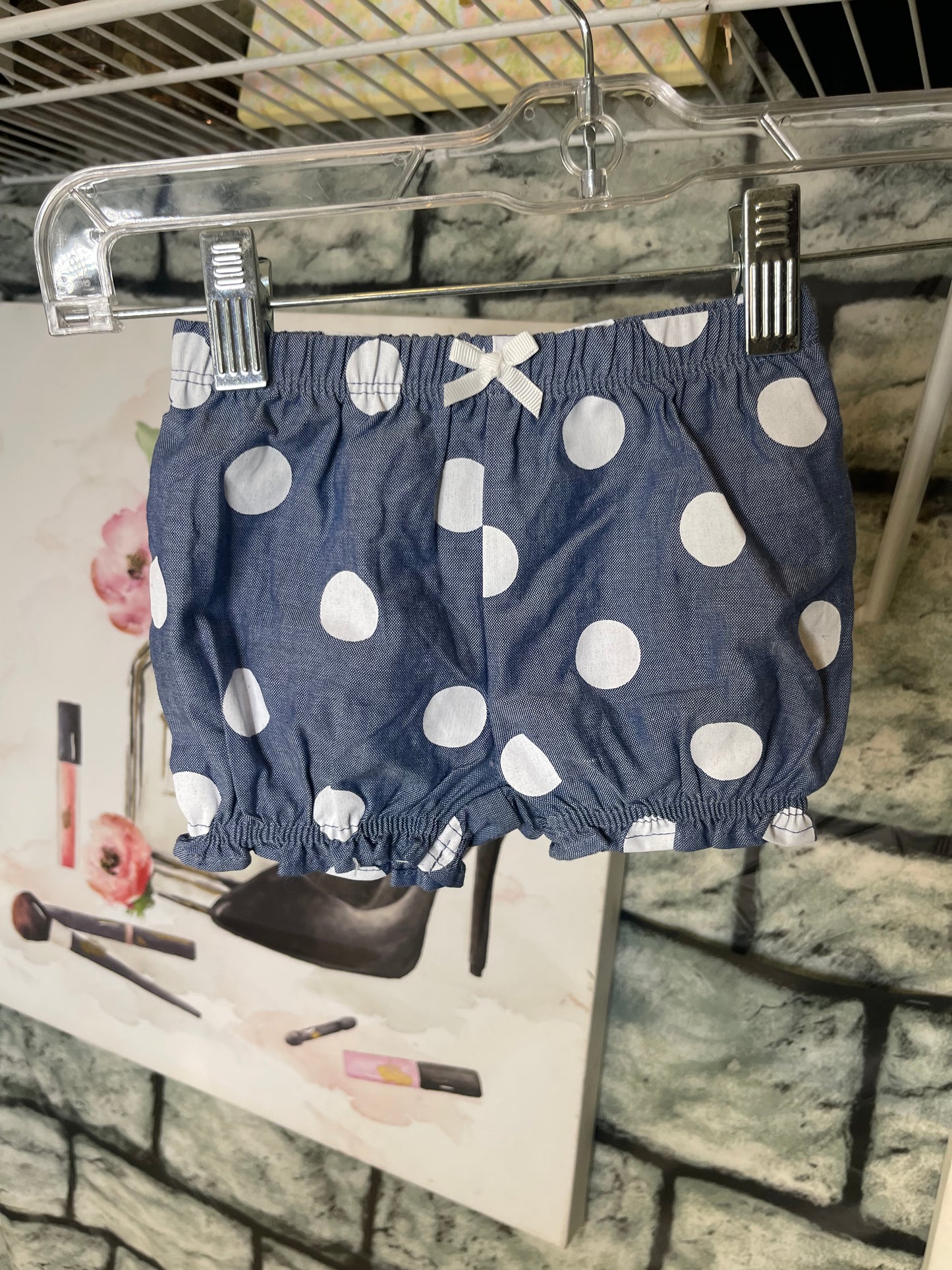 Carter's Blue White Polka Dot Pants Girls sz 3-6M