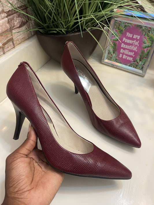 Michael Kors Burgundy Heels Low Women sz 9.5