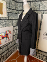 Shein Black blazer shirt dress women sz Large