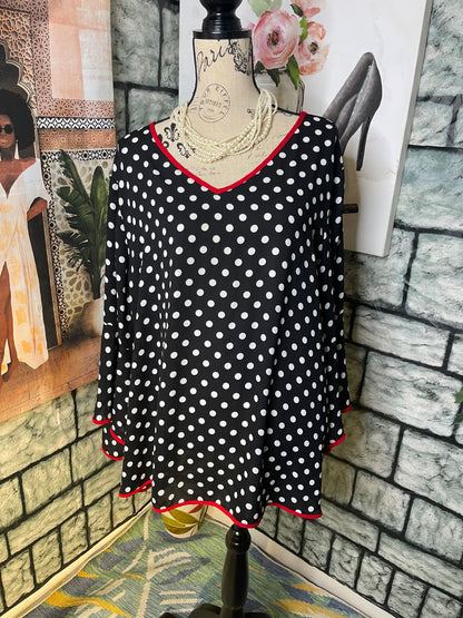 EST 1946 Black White Polka Dot Dress Women sz 22/24