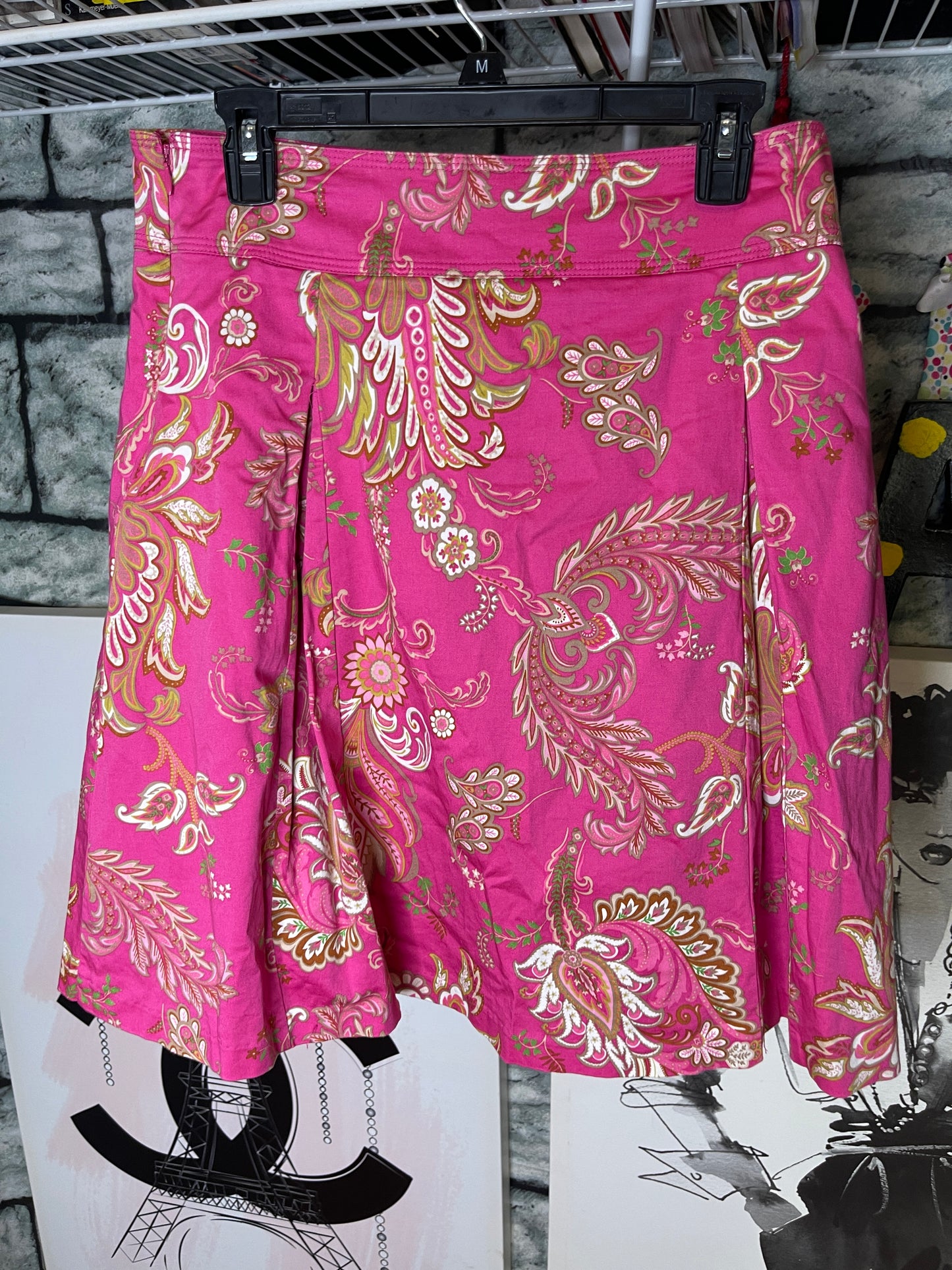 Georgoe Pink Green Skirt Women sz 8