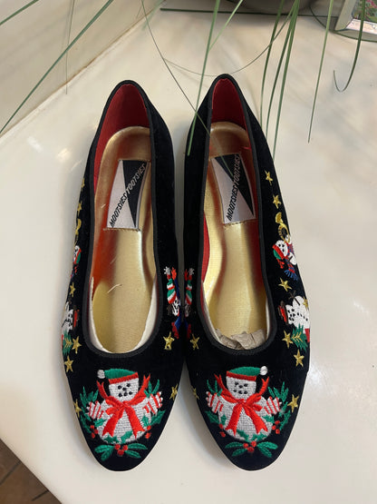Moosties Tootsies Vintage Christmas Flats Women sz 8