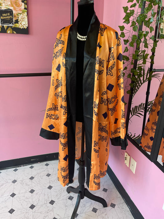 “MCM” cover / duster orange women sz Fits up to 2XL