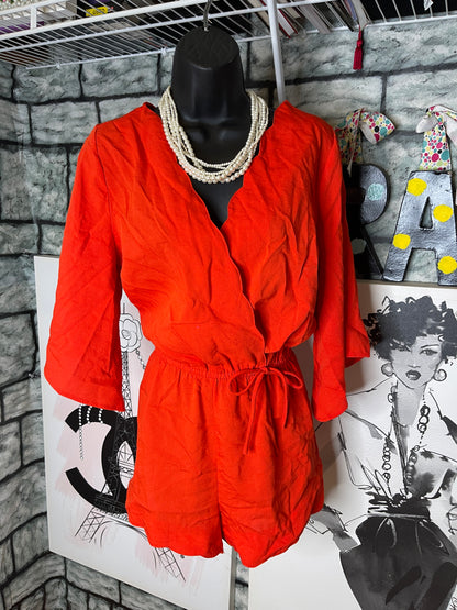 Umgee Dark Orange Romper Women sz Small