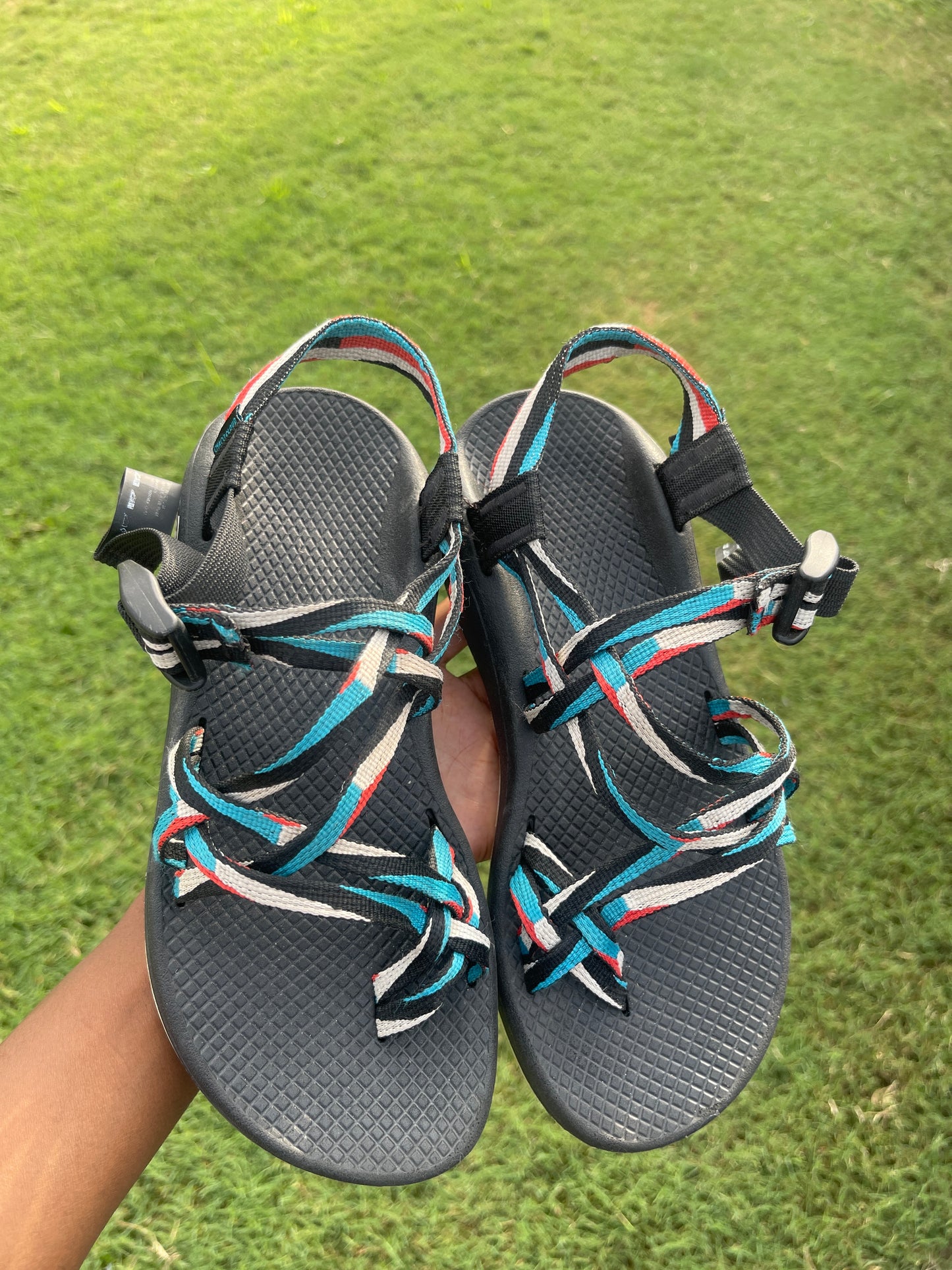 Chaco blue black sandals women sz 8