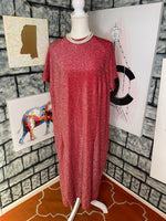 Ashro red silver dress women sz 1XL
