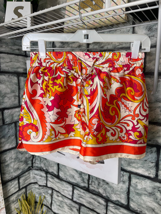 Zara Orange Red Skirt Women sz XS