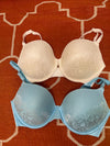 Secret treasure 2 set bra white/blue women sz 38D