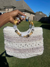 NEW cappelli white gold medium handbag