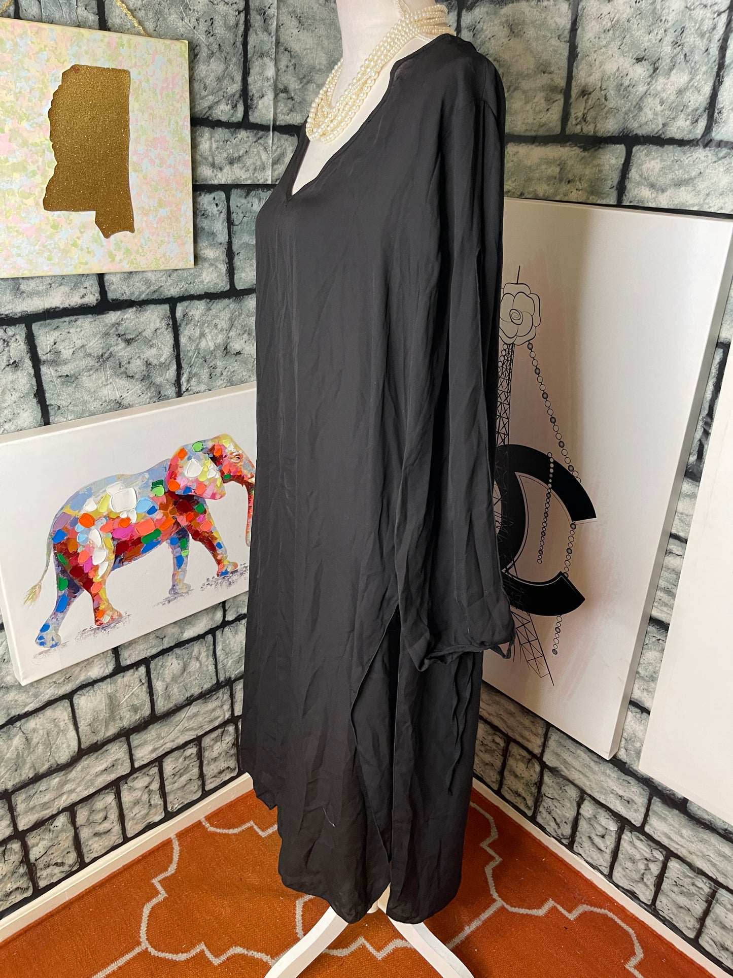 NEW Ashley Stewart Black Blouse Women sz 14/16