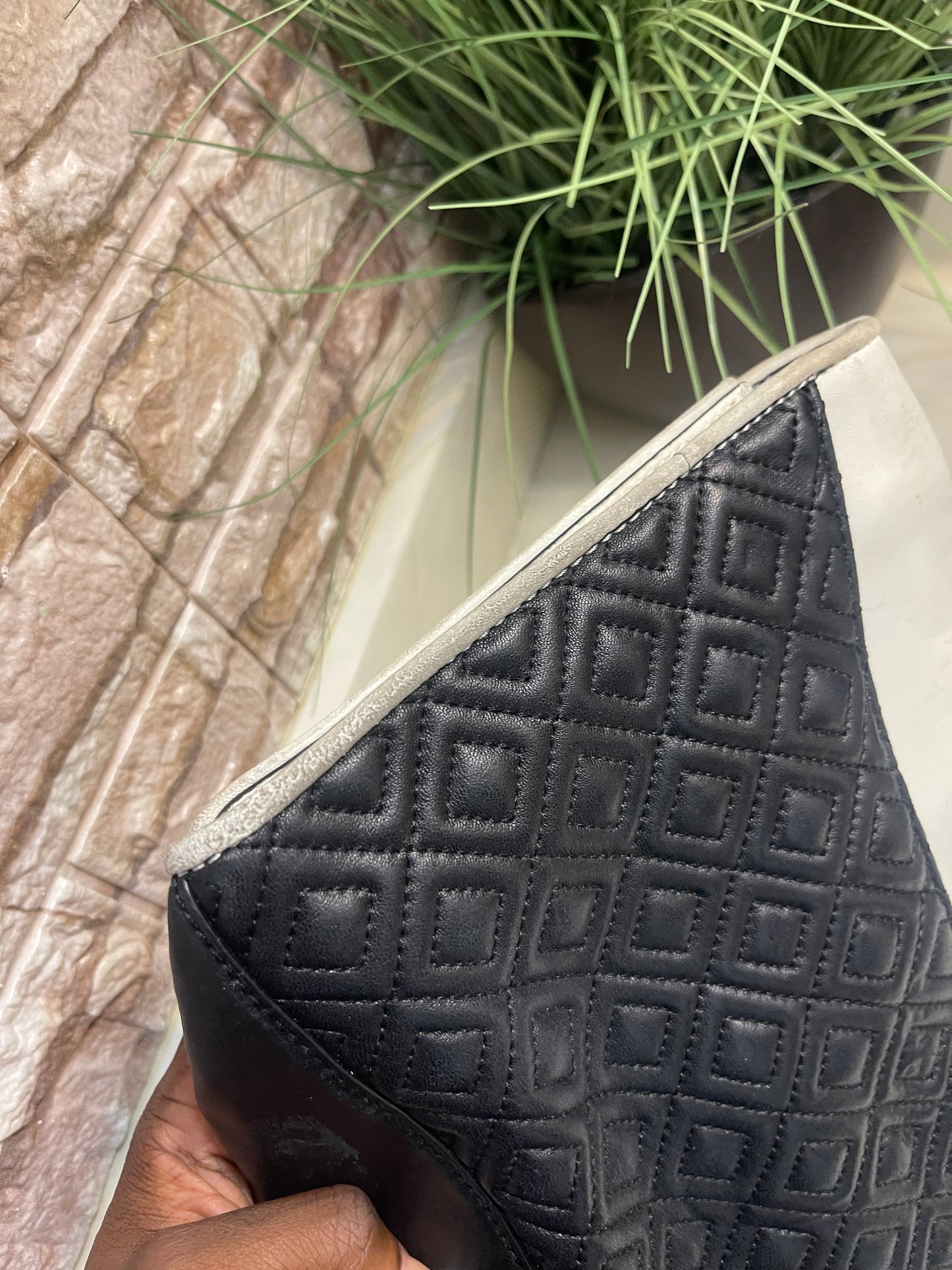 Tory Burch Black White Handbag (has some wear)
