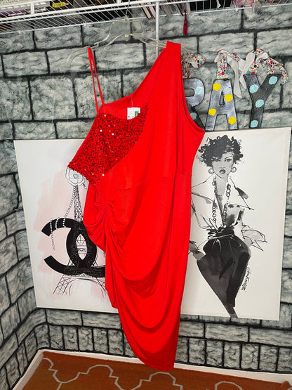 Red Sequin Dress Women sz 4XL
