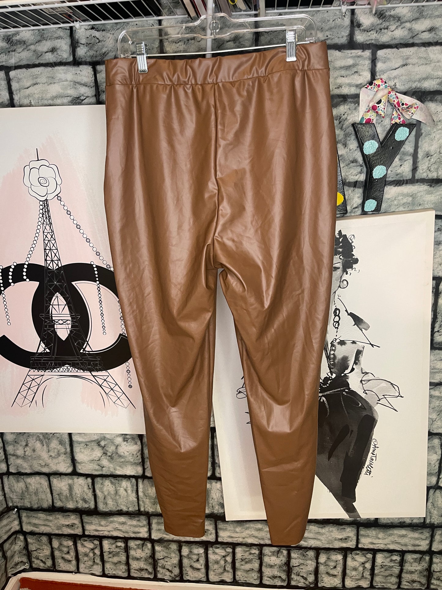 Fashion nova pants / tights brown women sz 1XL