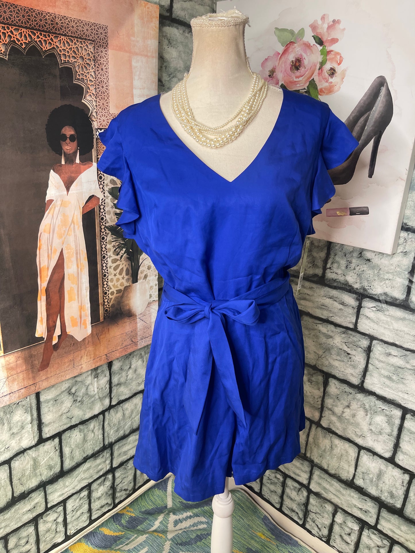 NEW Gianni Bini Blue Romper Women sz 12