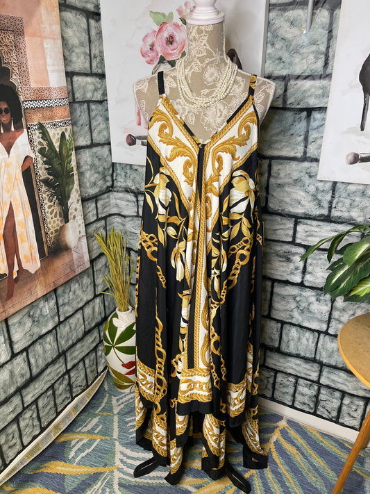 NEW Mlle Gabrielle Black Yelllow Dress Women sz 2XL