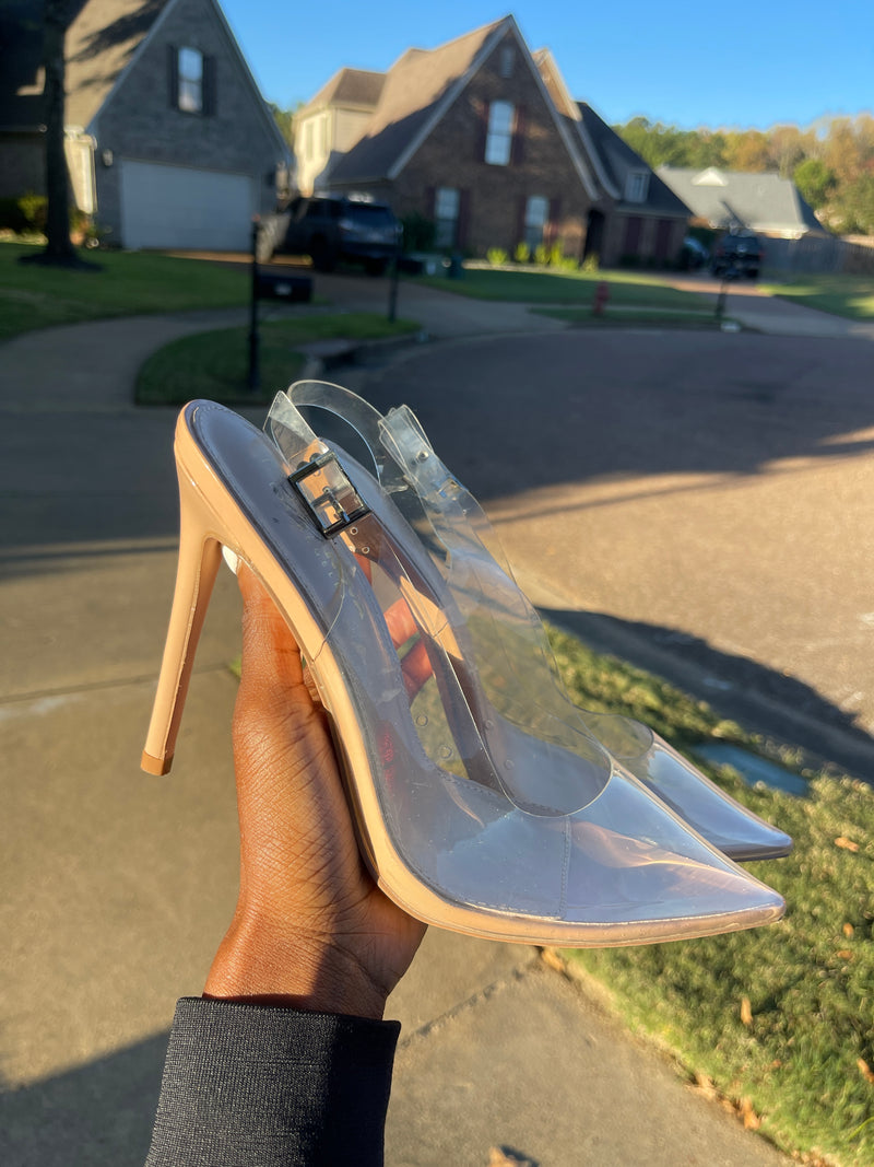 Fashion nova clear heels women sz 8.5