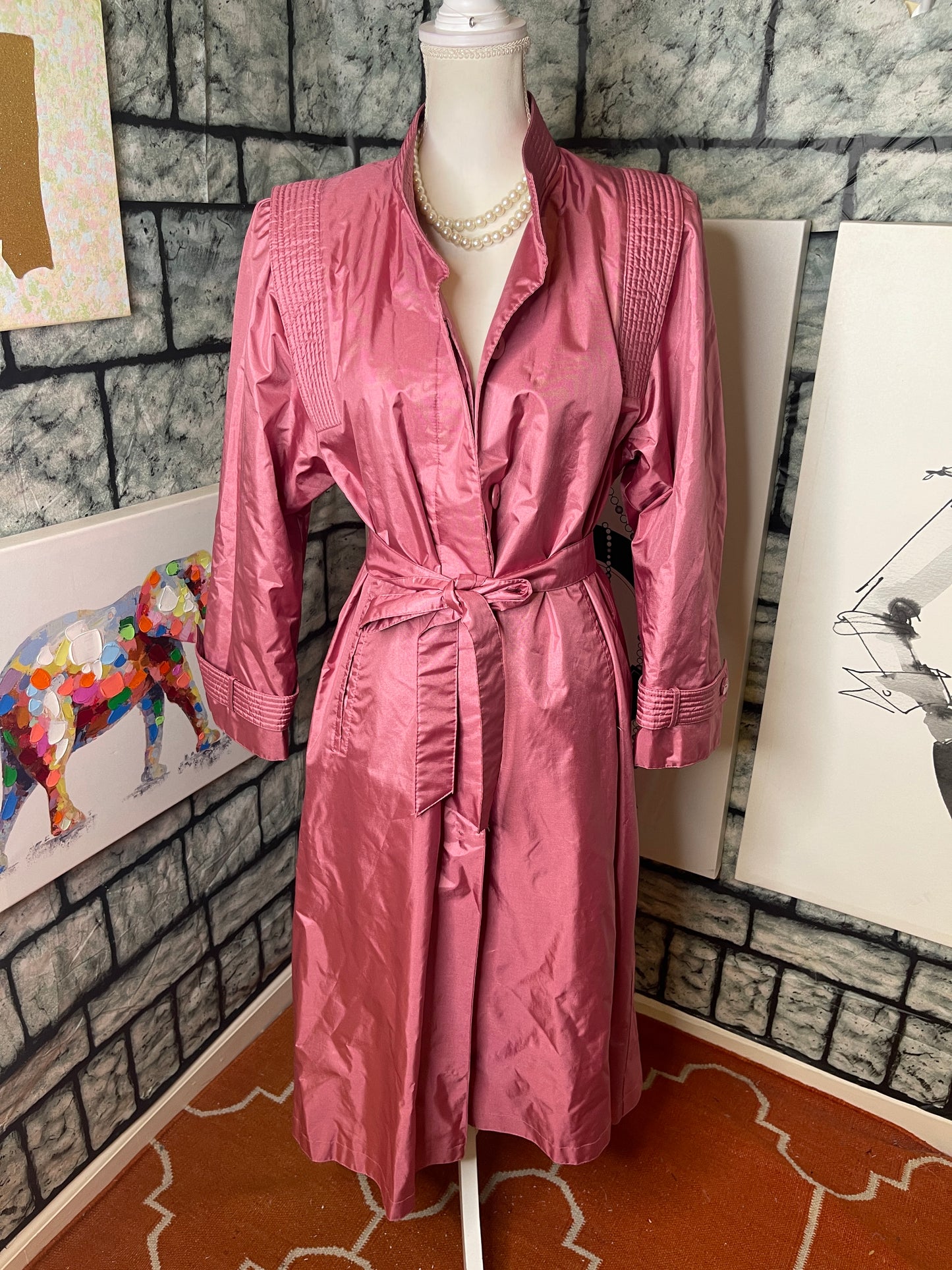 Pink trench coat (light) women sz 8