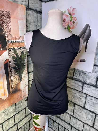 Modern Movement Black Sequin Blouse Women sz Medium