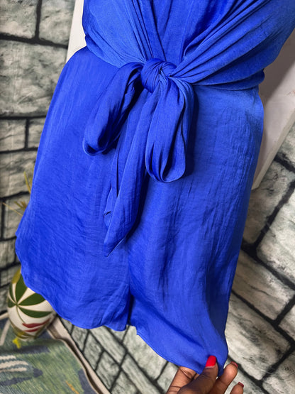 Naked Zebra Blue Romper Women sz Small