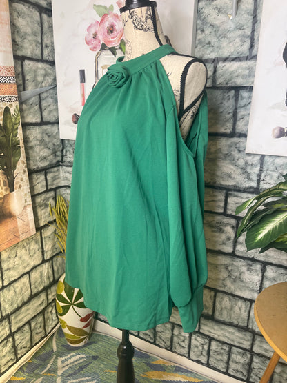 NEW Ashley Stewart Green Blouse Women sz 18/20