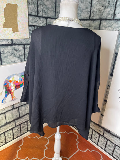 Tyche Black Blouse Women sz Small