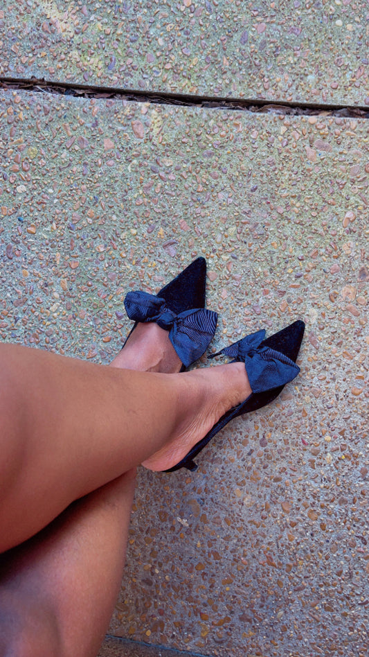 Zara Black Low heels Women sz 38 = 7.5