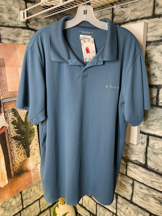 Columbia Blue Shirt Men sz 2XL