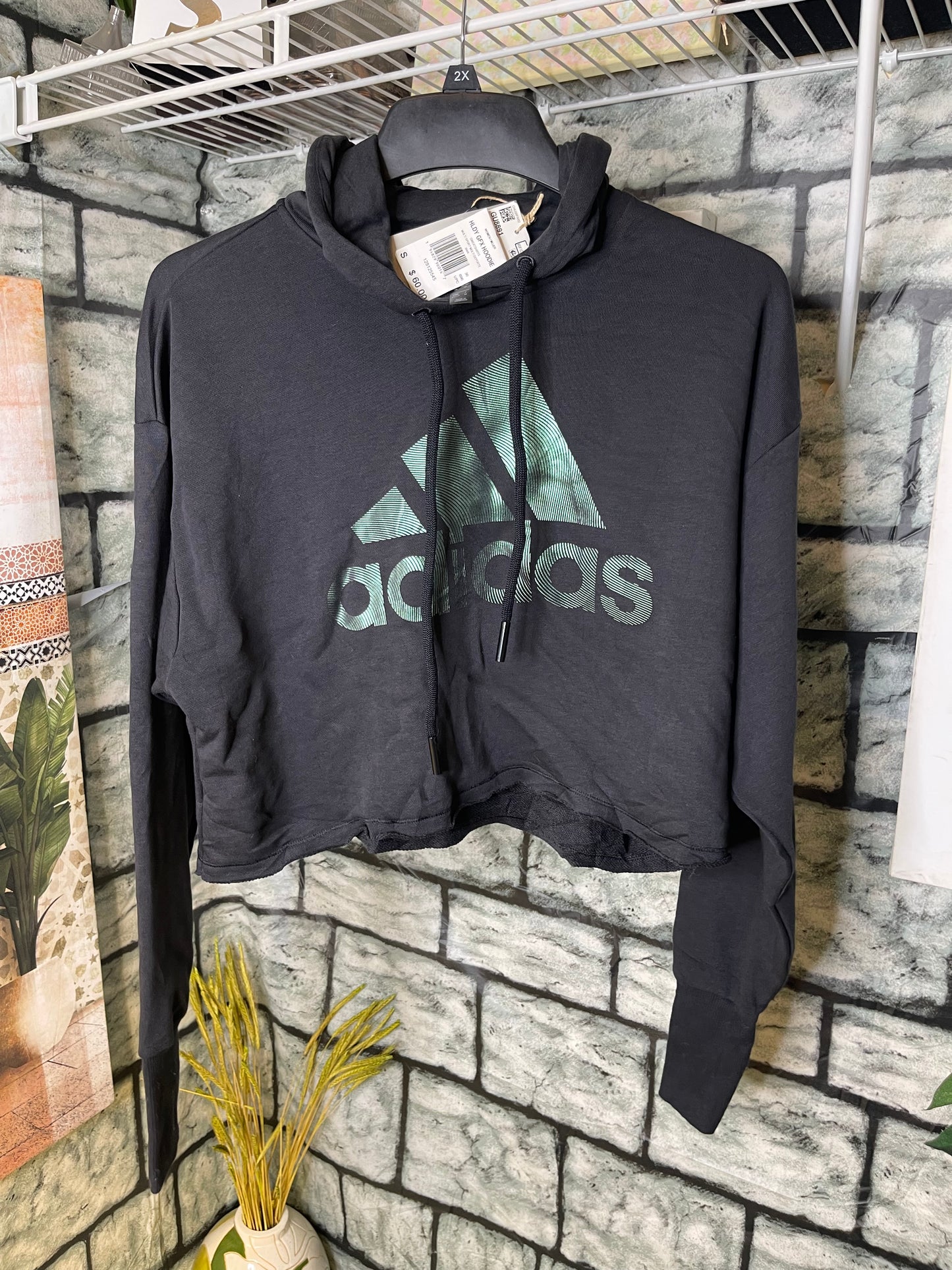 NEW Adidas Black Sweatshirt Hoodie Women sz Small