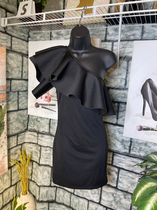 Black Ruffle Dress Women sz Small