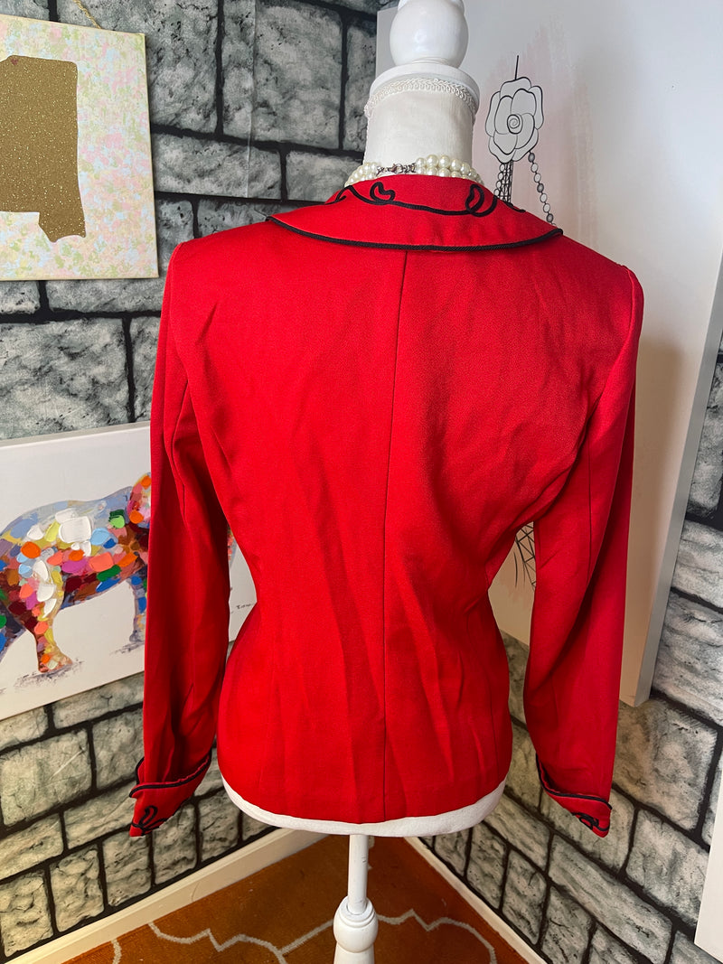 Wear abouts red blazer blouse women sz 8