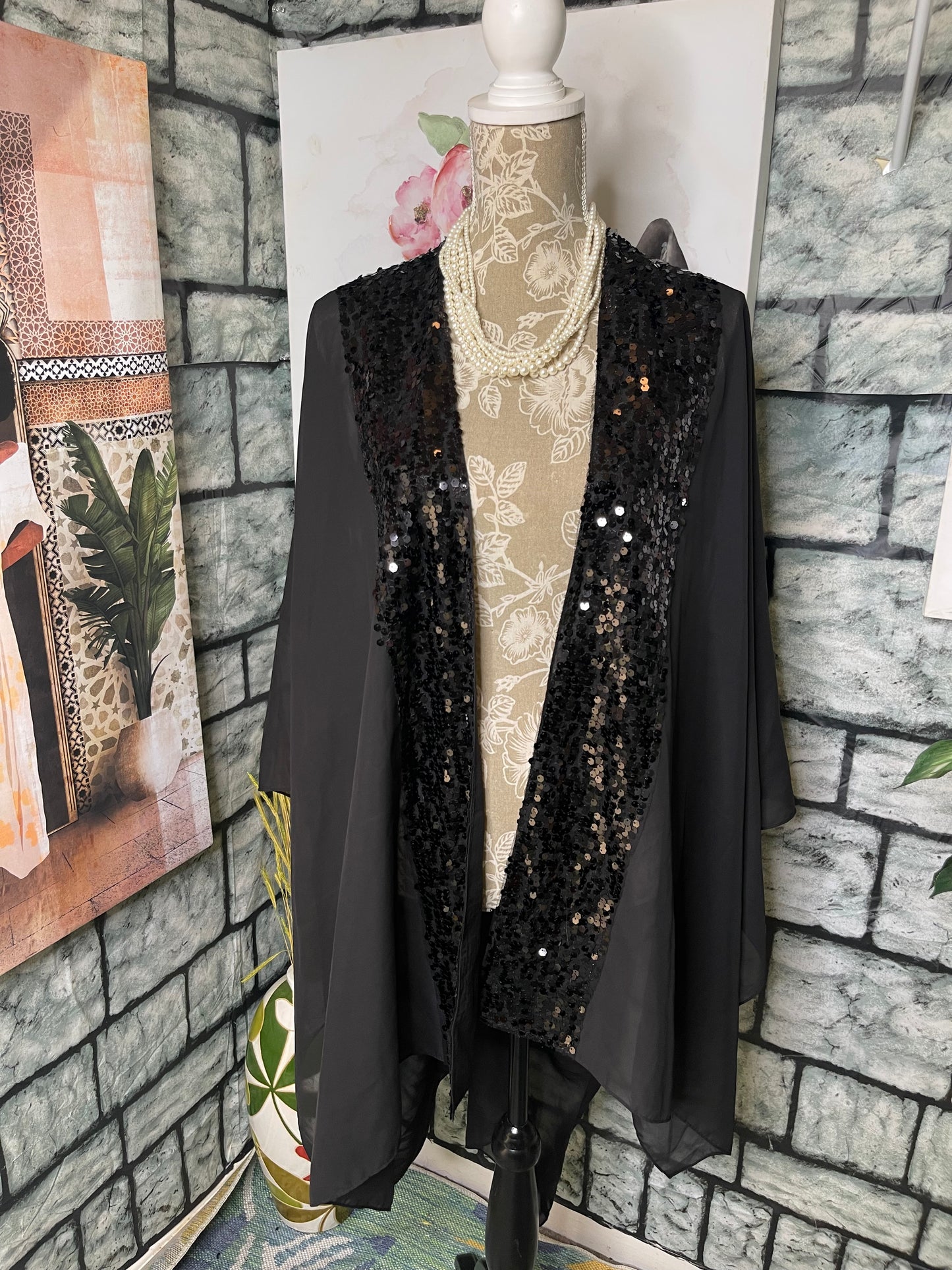 Marc New York Black Sequin Cover Women sz One Size