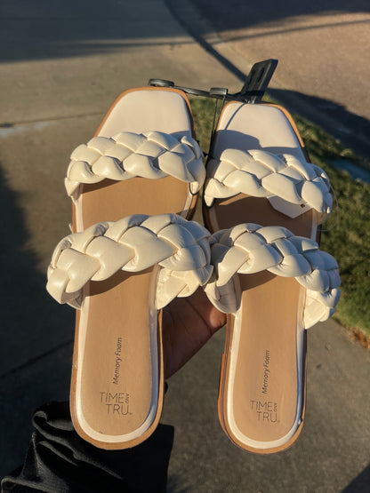 NEW Time & Tru white sandals women sz 10