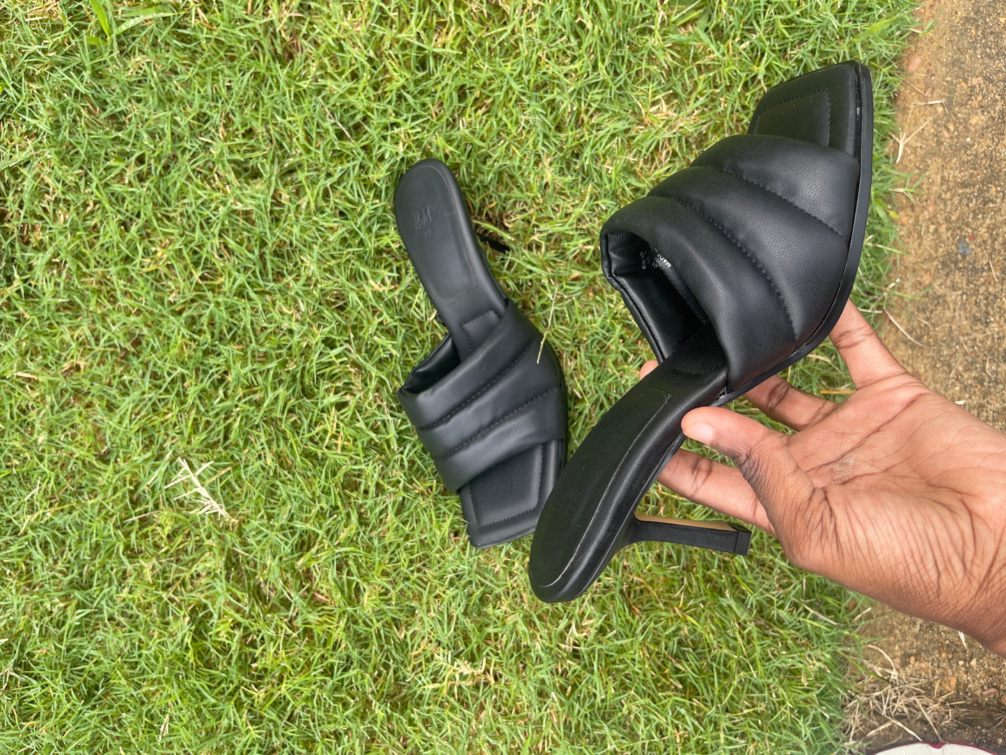 H&M black low heels women sz 8
