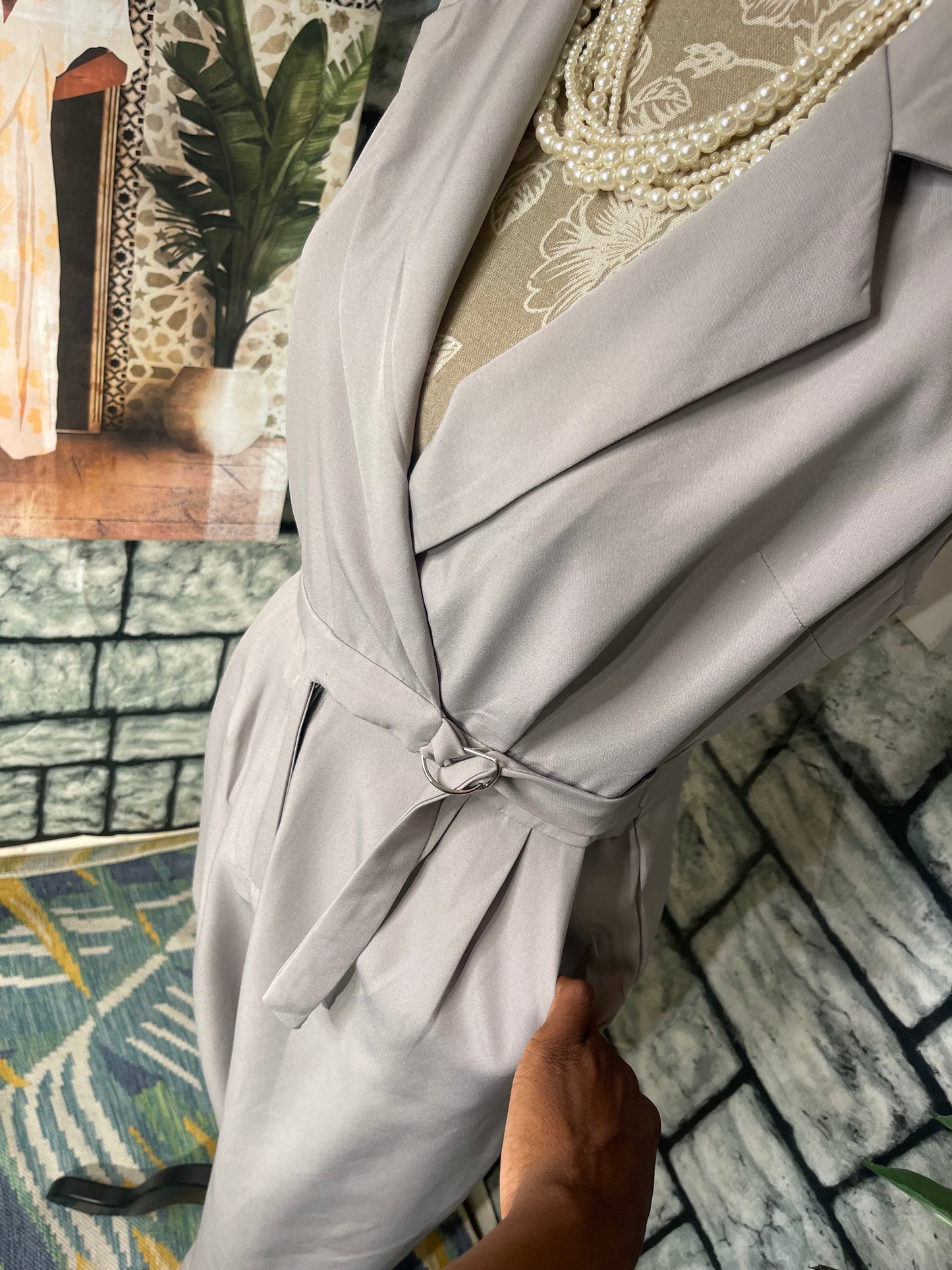 MissGuided Gray Jumpsuit Women sz 8