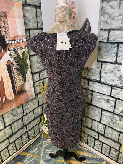 NEW Anne Klein Black Gold Dress Women sz Small