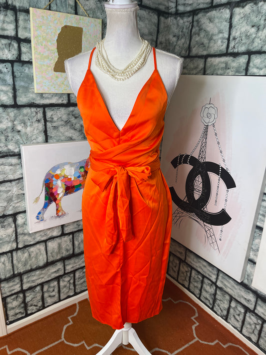 NEW Asos Orange Dress Women sz 4 (can fit a small-medium)