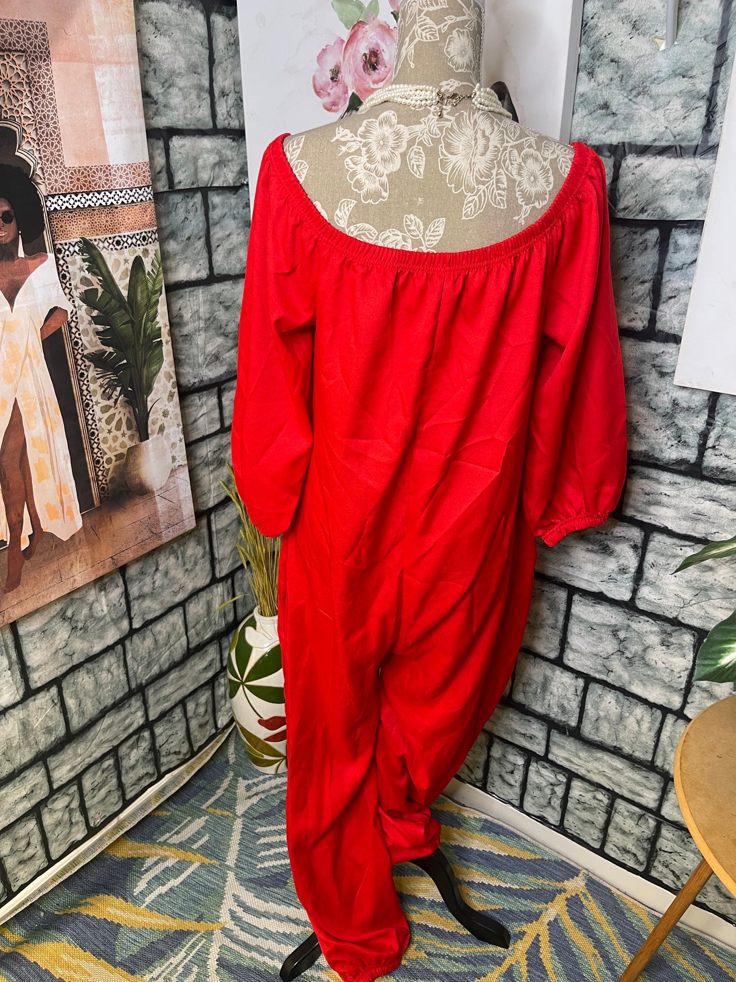 NEW "Faith" Red jumpsuit Women sz 2XL