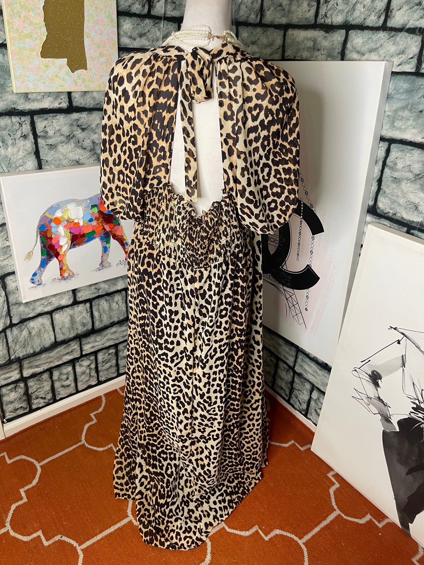 NEW Asos Brown Print Dress Women sz 14 & 18