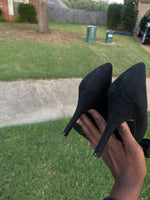 Black bow heels women sz 10