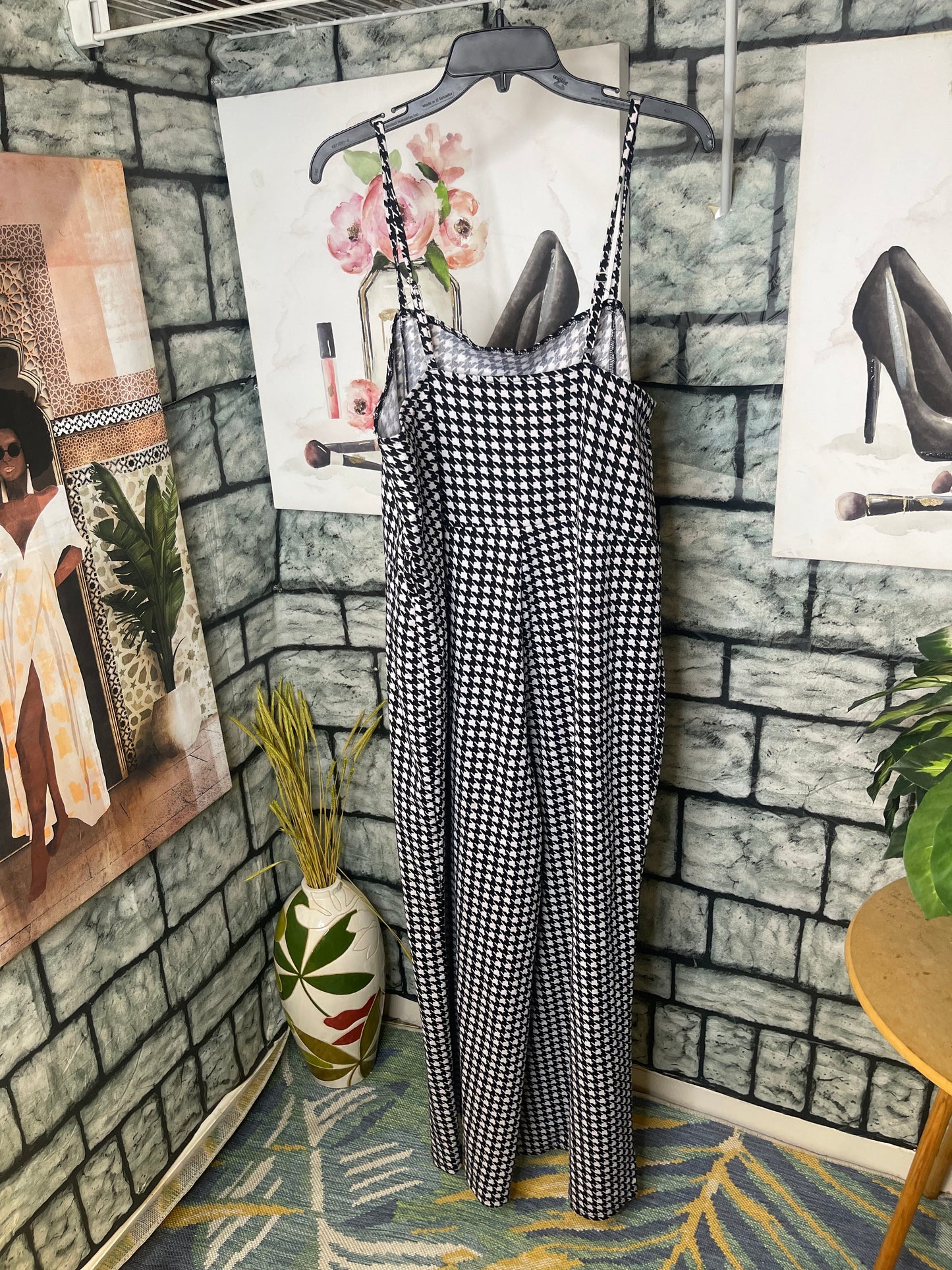 Jolie Joy Black White Jumpsuit women sz 2XL