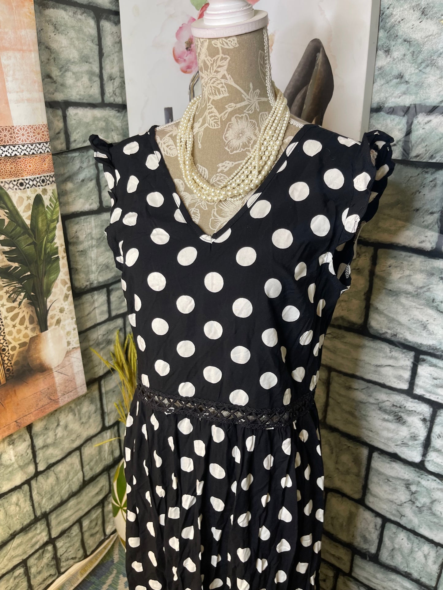 Milan Kiss Black White Dress Women sz XL