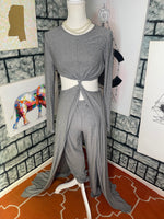 NEW Fashion nova gray 2 piece pants women sz large